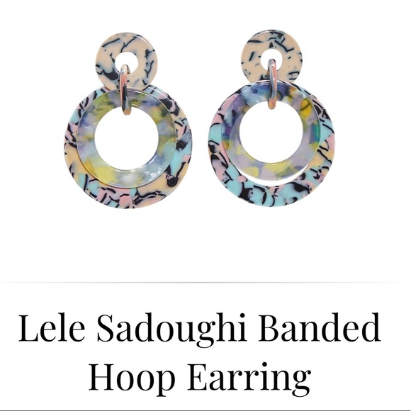 NWT! Lele Sadoughi Banded Hoop Earring - Picture 7 of 7